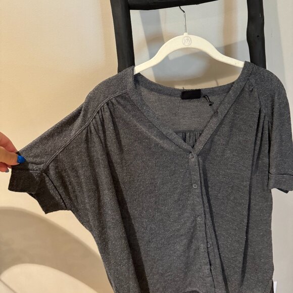 Urban Outfitters Out from Under Sweater Button Up Short Sleeve Shirt - Picture 2 of 4